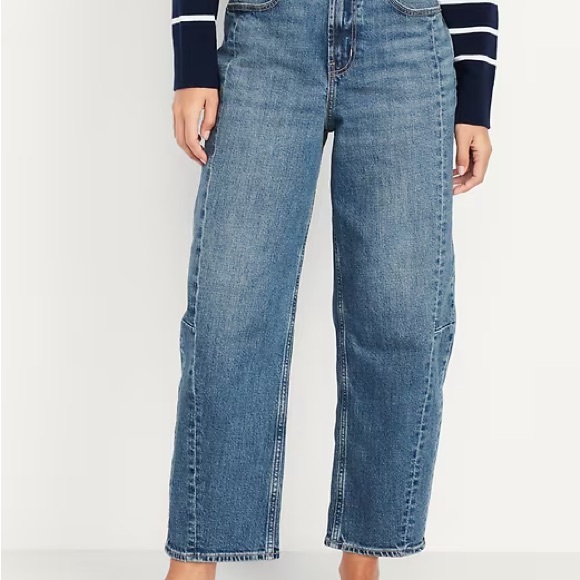 High-Waisted Barrel Ankle Jeans - Picture 3 of 5